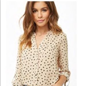 F21 Collared Print Shirt